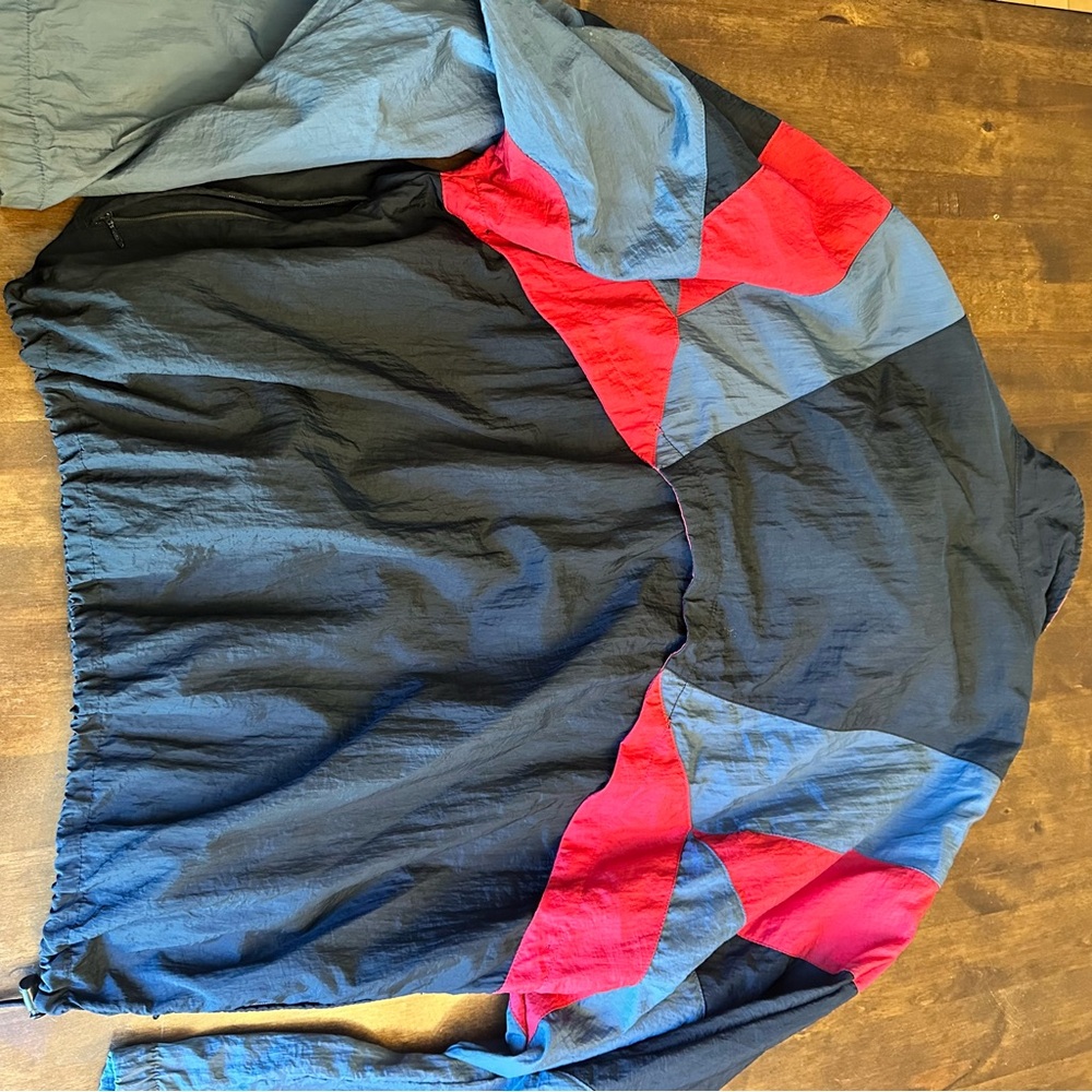 Vintage Nike XL Mens Windbreaker Full Zip Black Red Gray Retro Lightweight - Picture 8 of 9